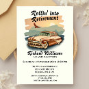 Search for classic car retirement invitations Retro