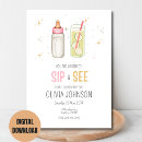 Search for baby welcome party invitations Sip and see