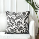 Search for black and white palm leaves pillows Modern
