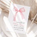 Search for pink bow baby shower invitations Preppy