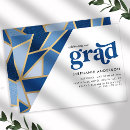 Search for geometric graduation invitations Blue
