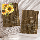 Search for sunflower bouquet wedding invitations Wood