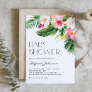 Search for tropical flowers baby shower invitations Hibiscus