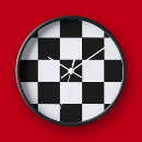 Recherche de damier noir et blanc horloges Motif de damier