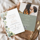 Search for eucalyptus foliage wedding invitations Green and white
