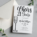 Search for mens 21st birthday invitations Black and white