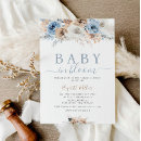 Search for dusty blue baby shower invitations Modern elegant