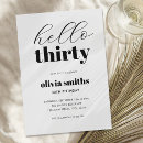 Search for hello thirty invitations Modern