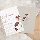 Search for burgundy bridal shower invitations Botanical