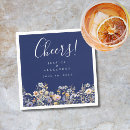 Search for navy blue and yellow napkins Watercolor floral
