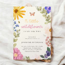 Search for colourful flowers baby shower invitations Little wildflower