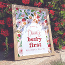 Search for berry first birthday party signs Retro