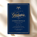 Search for blue and gold graduation invitations Caduceus