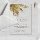 Search for palm tree wedding invitations Gold