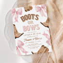 Search for boots or bows gender reveal invitations Coquette