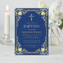 Search for royal blue christening invitations Cross