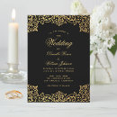 Search for gold script wedding invitations Black