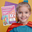 Search for girls superhero birthday invitations Superheros