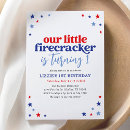 Search for 4th of july 1st birthday invitations Little firecracker