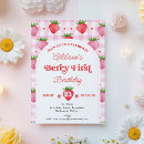 Recherche de de fraise anniversaire invitations Fille premier anniversaire