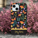 Search for flowers and butterflies iphone cases Black