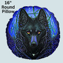 Recherche de loup de chien coussins Bleu