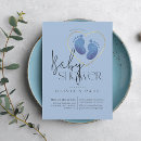 Recherche de pieds de bébé bleu invitations Minimaliste