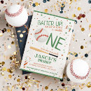 Search for baseball 1st birthday invitations Batter up
