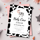 Search for cow 1st birthday invitations Whimsical