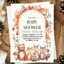 Search for watercolor fox baby shower invitations Winter spring summer
