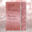 Search for elegant 75th birthday invitations Rose gold