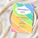 Search for rainbow colors birthday invitations Pastel
