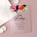 Search for modern floral 70th birthday invitations Adult birthday party