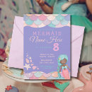 Search for pink and teal birthday invitations Under the sea