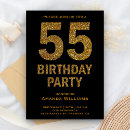 Search for 55th invitations Black and gold