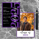 Search for black purple graduation invitations Class of 2025