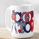 Search for baseball mugs Red white blue
