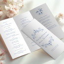Search for trifold wedding programs Dusty blue