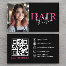 Search for hot pink and black business cards Qr code