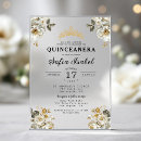 Search for white and gold quinceanera invitations Quinceañera