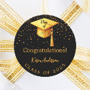 Search for black graduation party stickers Gold