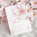 Search for pink flowers bridal shower invitations Elegant modern floral