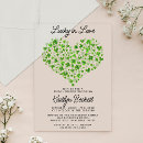Search for lucky in love bridal shower invitations Green