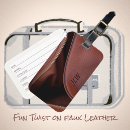 Search for faux leather luggage tags Brown