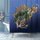 Search for ship wheel shower curtains Blue