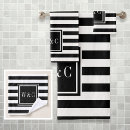 Search for black and white stripes monogram bath towels Trendy