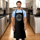 Search for the man the myth aprons Black and white