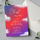 Search for sky blue birthday invitations On cloud nine