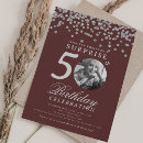 Search for burgundy and silver birthday invitations Fifty and fabulous