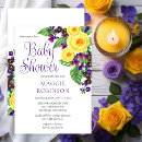 Search for yellow baby girl shower invitations Watercolor flowers